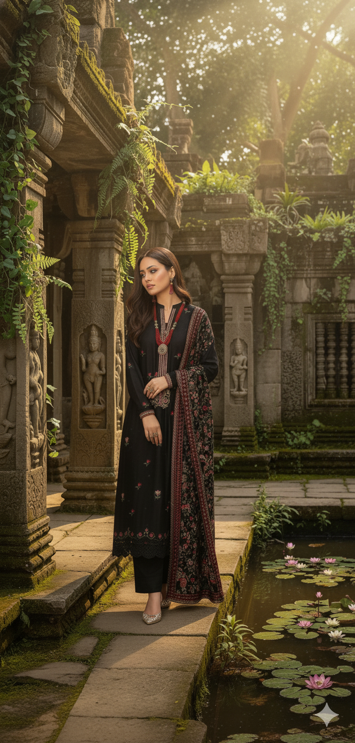 Women's Unstitched 3-Pcs Dhanak Suit