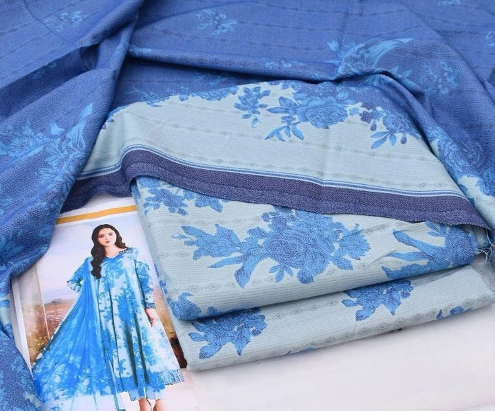 Women's Unstitched 3-Pcs Dhanak Suit