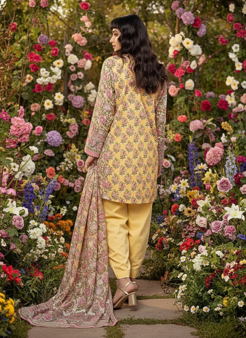 Women's Unstitched 3-Pcs Printed Khaddar Suit