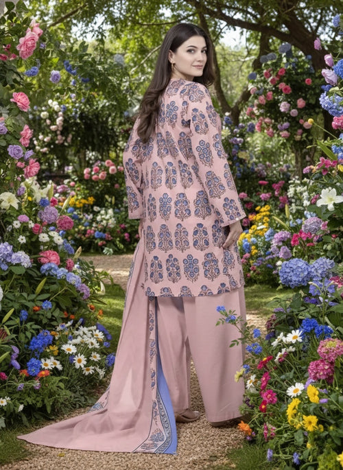 Women's Unstitched 3-Pcs Printed Khaddar Suit