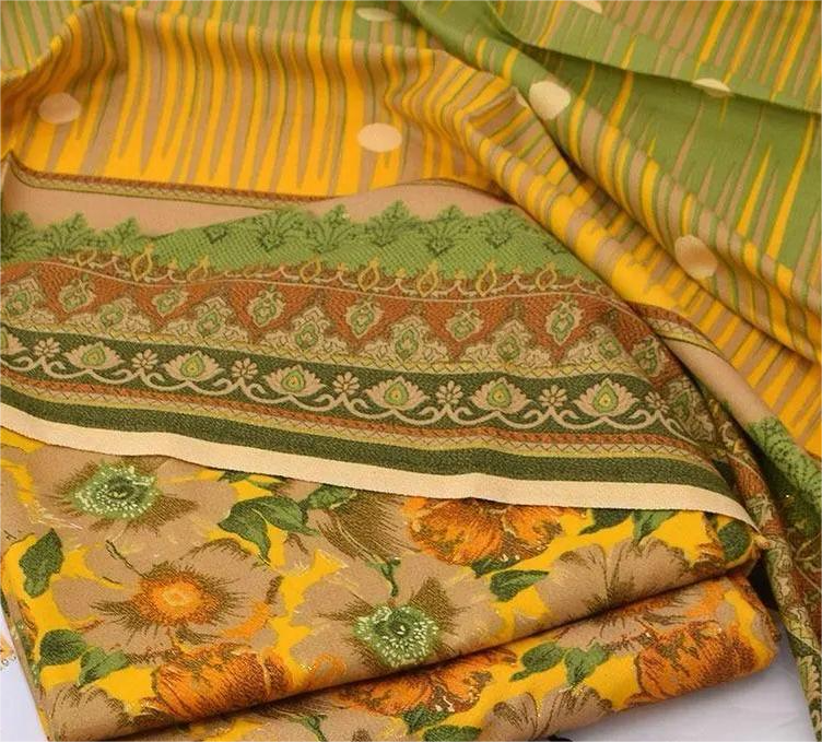 Women's Unstitched 3-Pcs Dhanak Suit