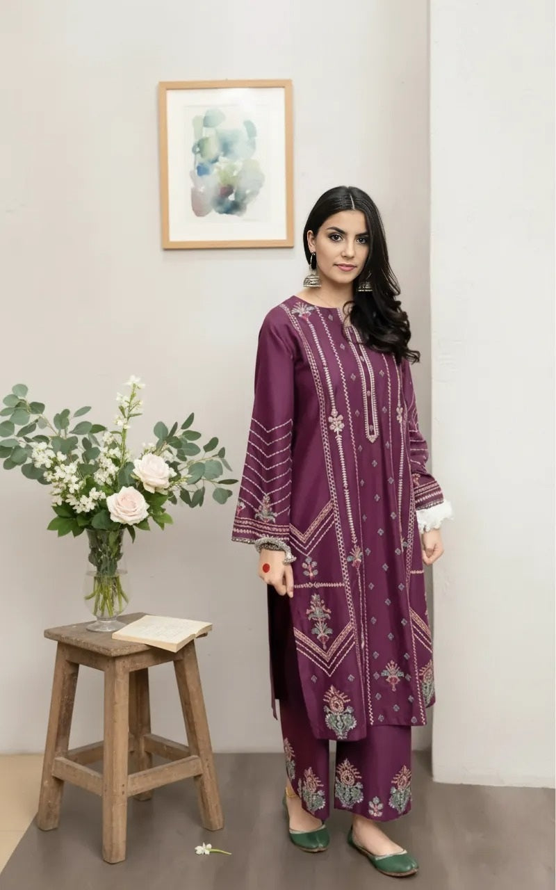 Women's Unstitched 2-Pcs Dhanak Suit