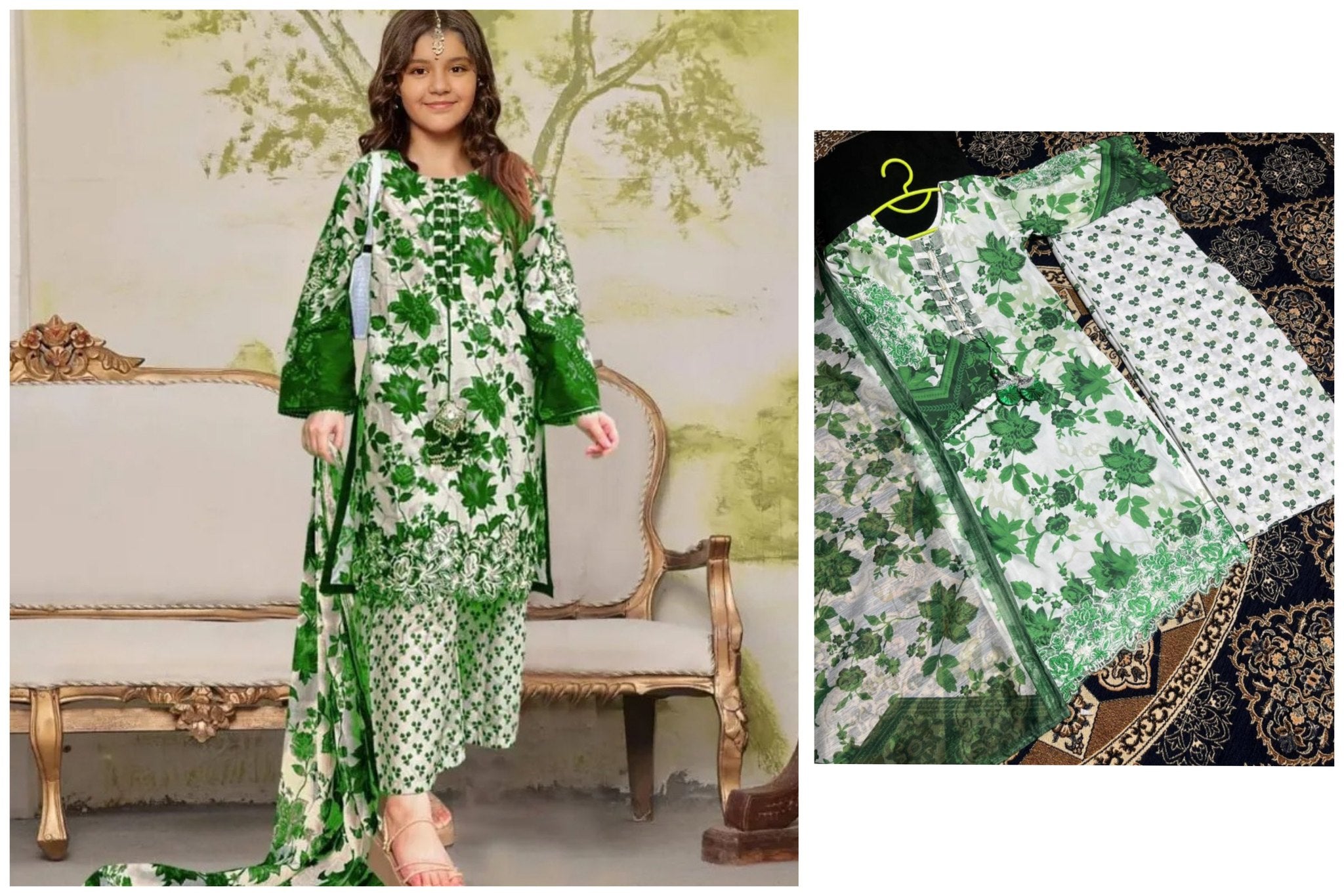 Girl's 3 Pcs Lawn Suit