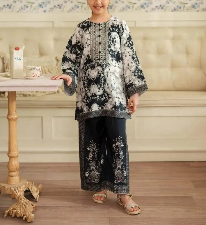 Girl's 2 Pcs Lawn Co-Ord Set