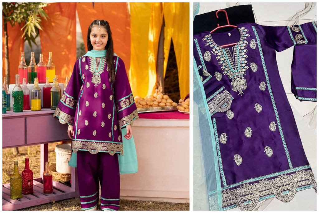 Girls’ Premium Silk 3-Piece Outfit