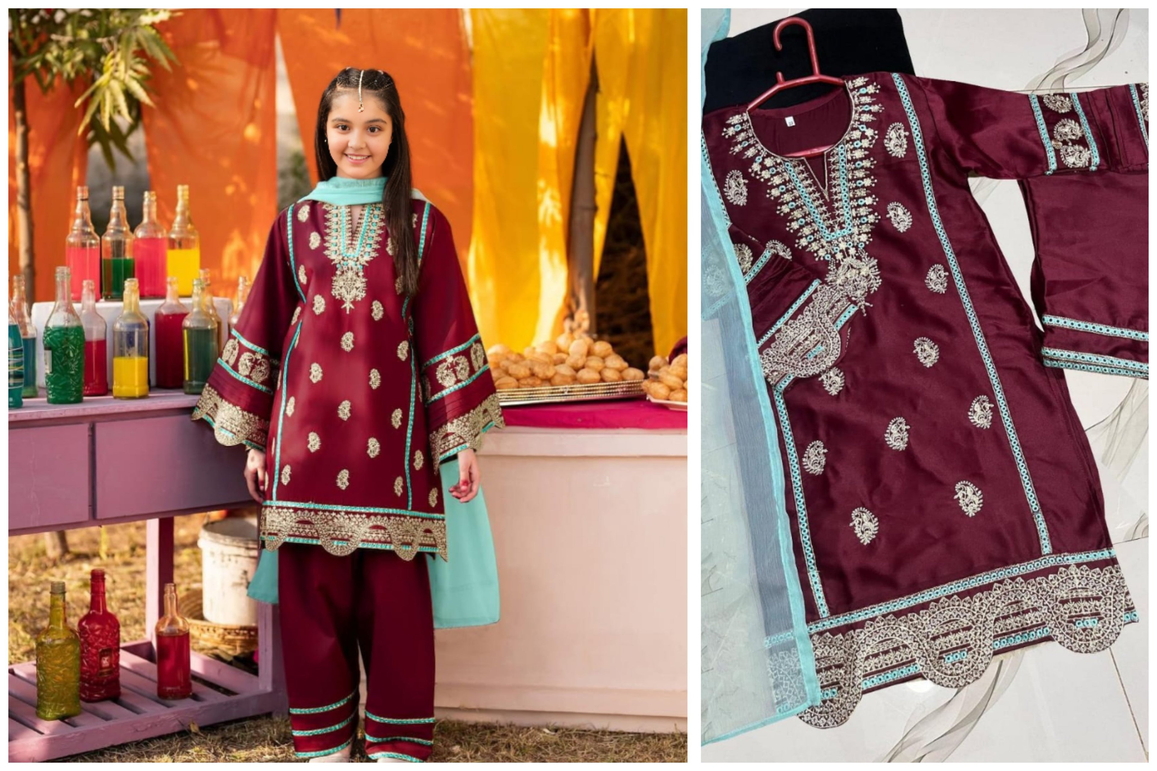 Girls’ Premium Silk 3-Piece Outfit