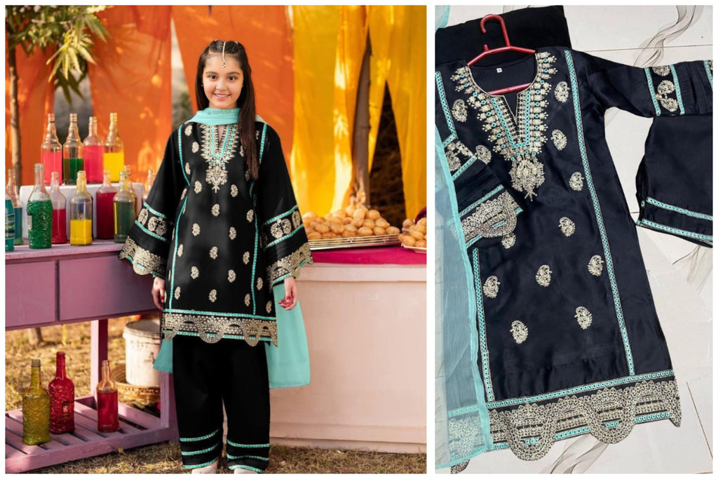 Girls’ Premium Silk 3-Piece Outfit