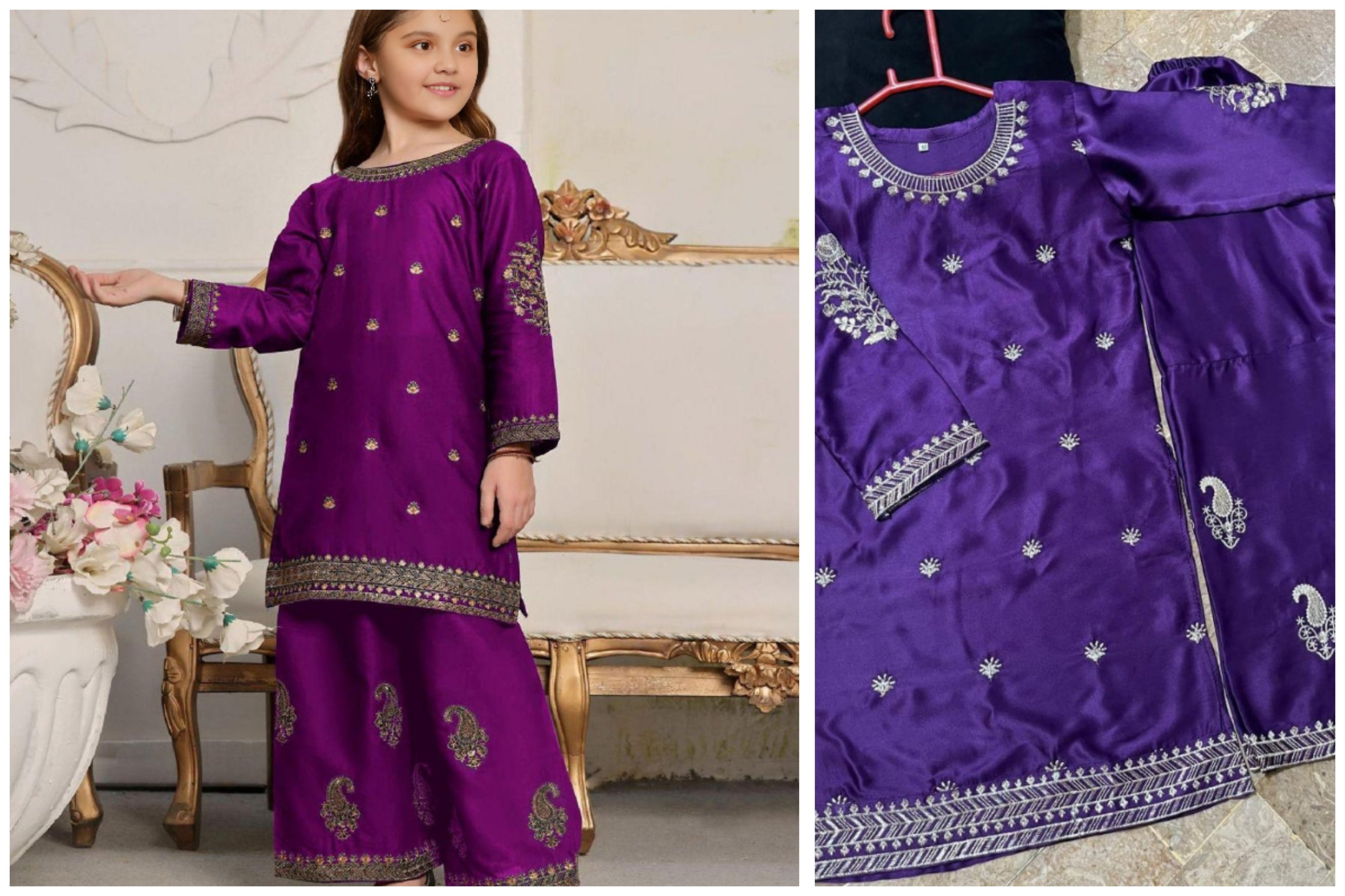 Girls’ Premium Silk 2-Piece Outfit