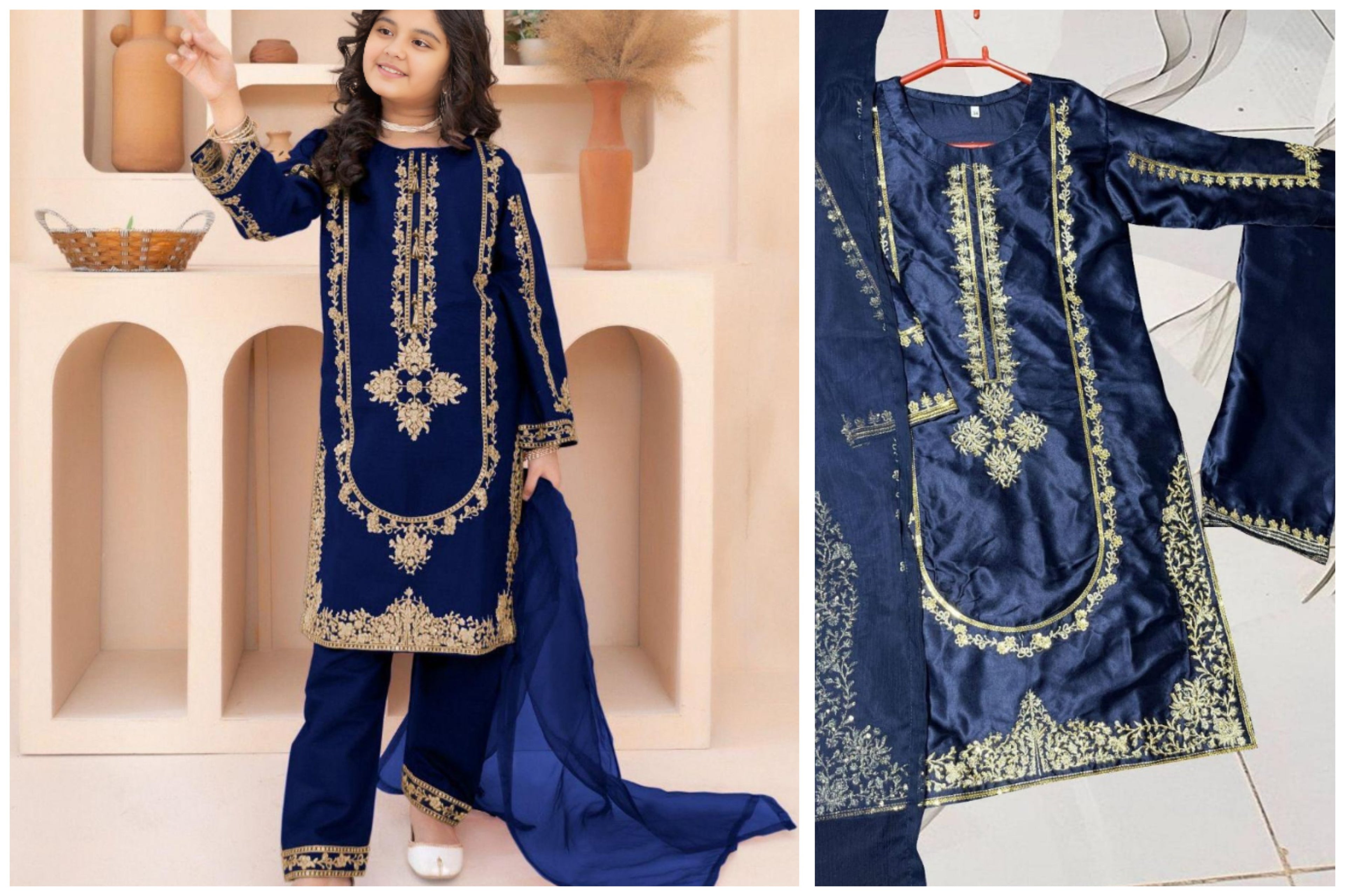 Girls’ Premium Silk 3-Piece Outfit