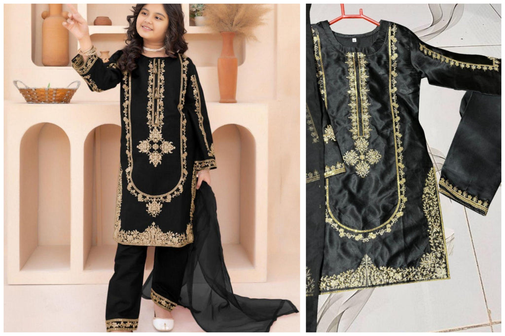 Girls’ Premium Silk 3-Piece Outfit