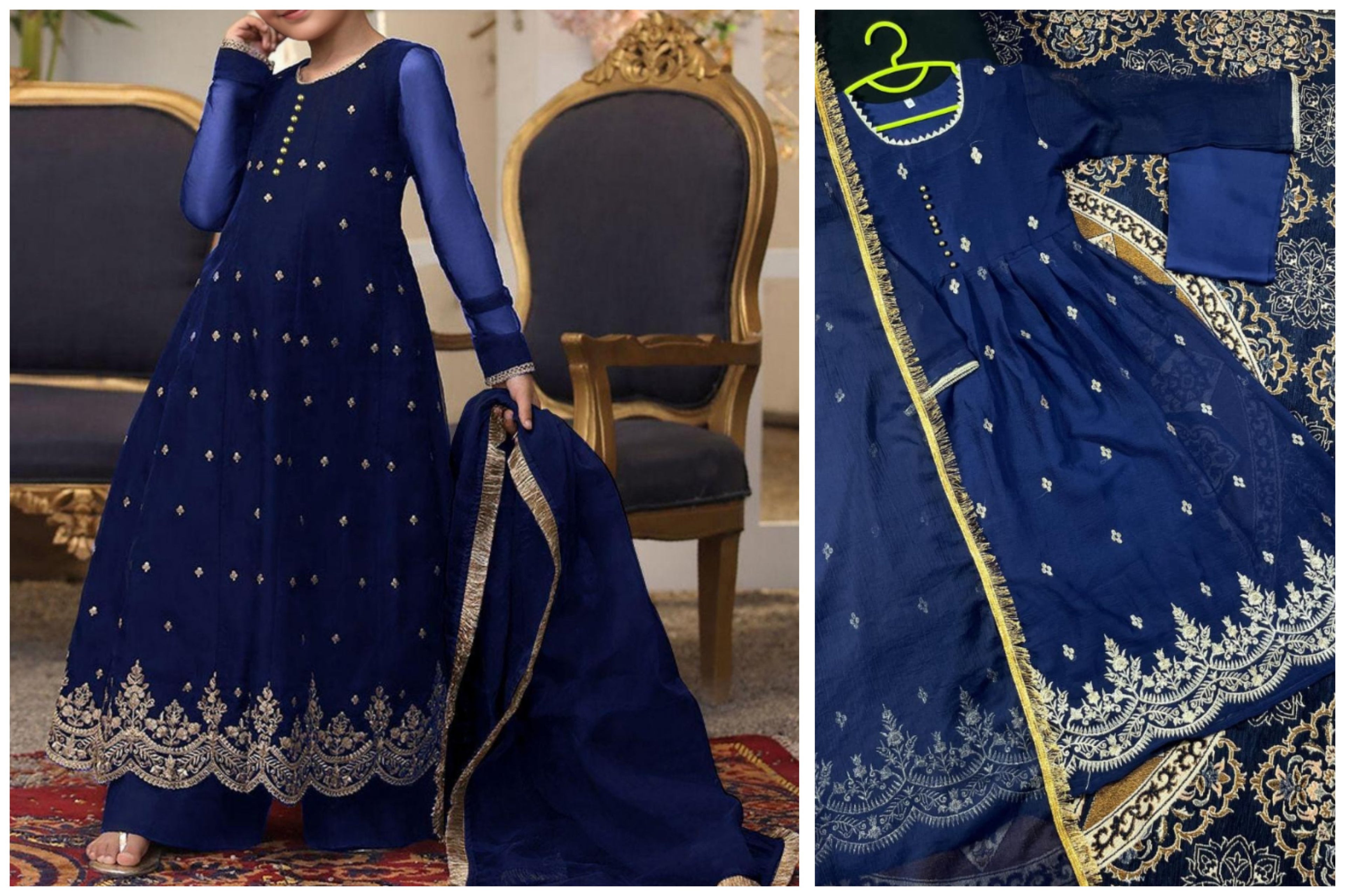 Girls’ Embroidered 3-Piece Chiffon Set