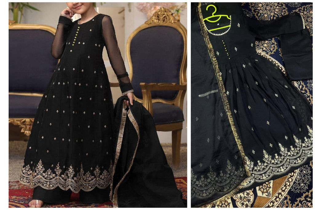 Girls’ Embroidered 3-Piece Chiffon Set