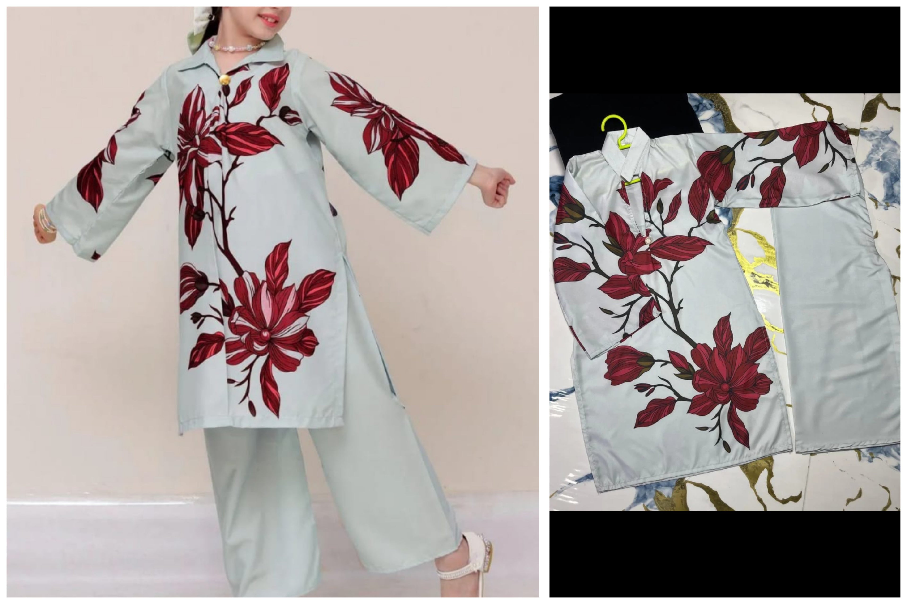 Girl's 2 Pcs Lawn Co-Ord Set