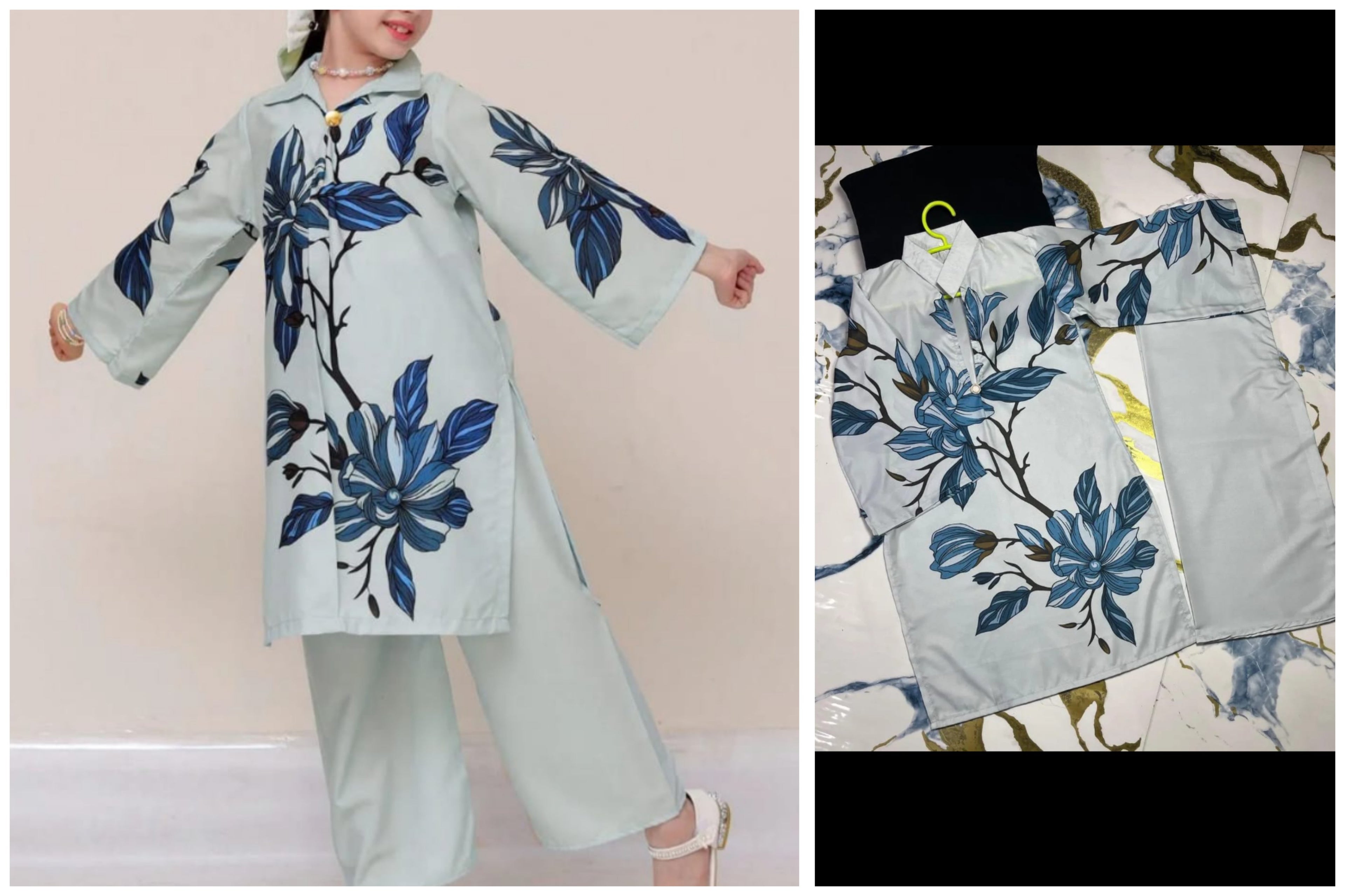 Girl's 2 Pcs Lawn Co-Ord Set