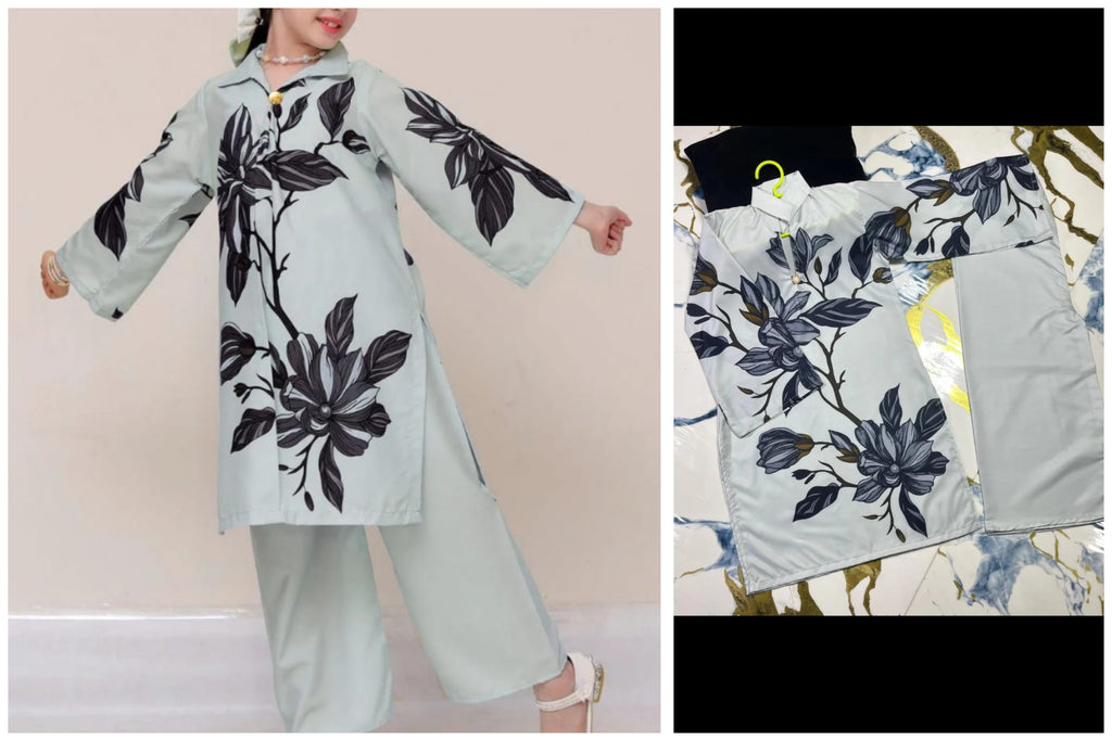 Girl's 2 Pcs Lawn Co-Ord Set