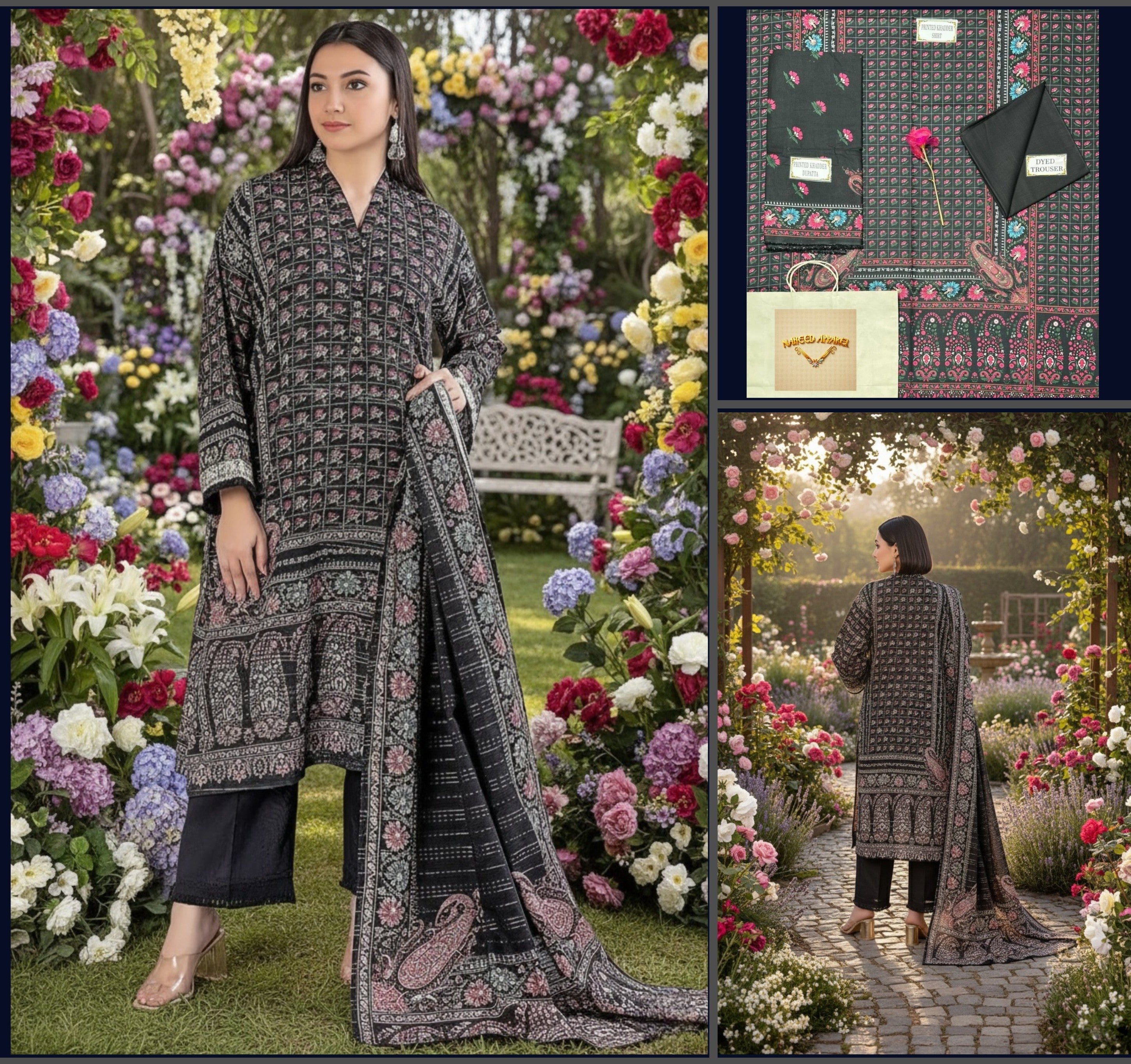 Women's Unstitched 3-Pcs Printed Khaddar Suit