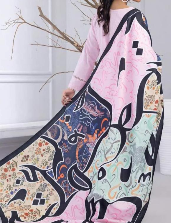 ISHQ -Silk dupatta with plain suit