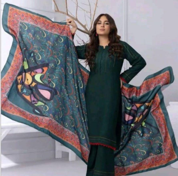 Dewaani- Silk dupatta with plain Suit
