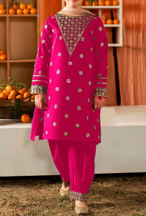 Girl's RTW 2-Pcs Cotton Embroidered Set
