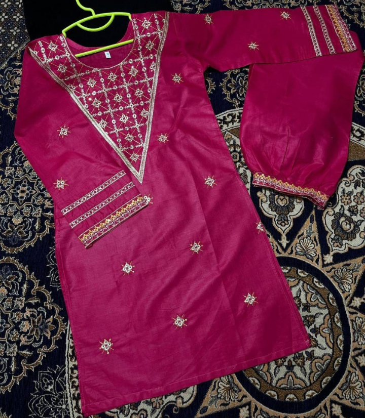 Girl's RTW 2-Pcs Cotton Embroidered Set