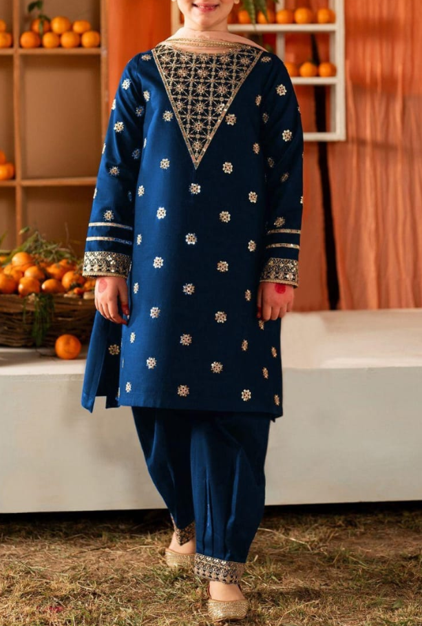 Girl's RTW 2-Pcs Cotton Embroidered Set