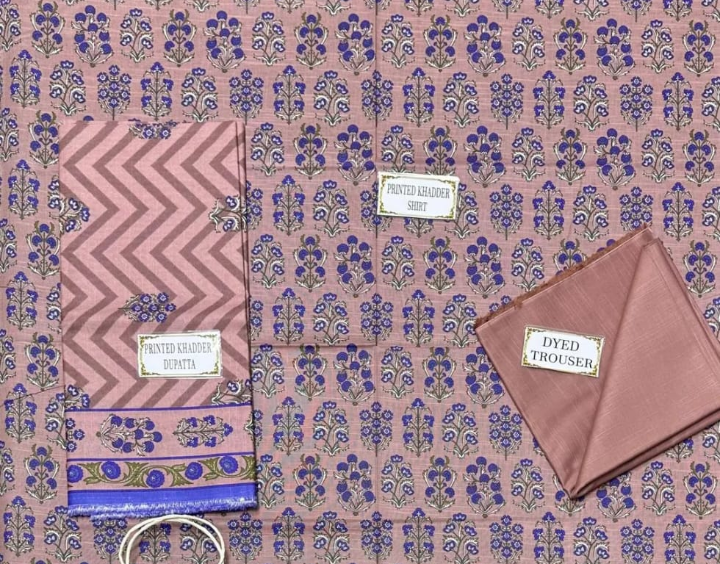 Women's Unstitched 3-Pcs Printed Khaddar Suit