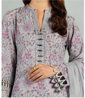 Women's Unstitched 3-Pcs Dhanak Suit