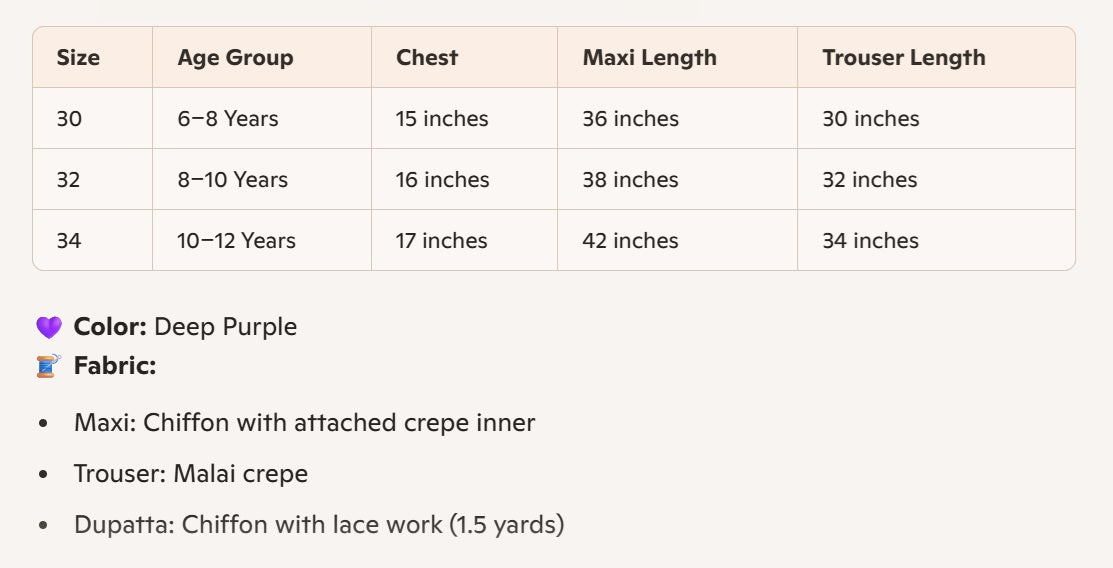 Girls’ Embroidered 3-Piece Chiffon Set