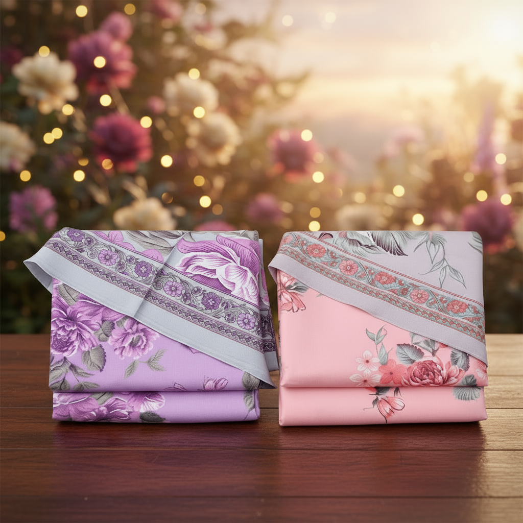 Women's Unstitched 3-Pcs Dhanak Suit