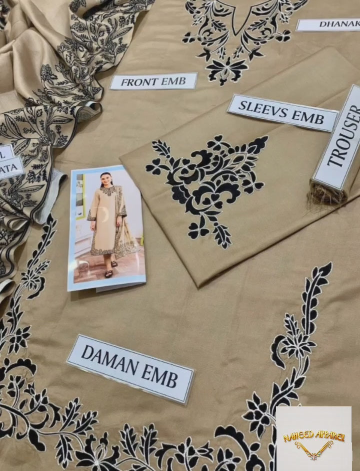 Women's Unstitched 3-Pcs Dhanak Suit