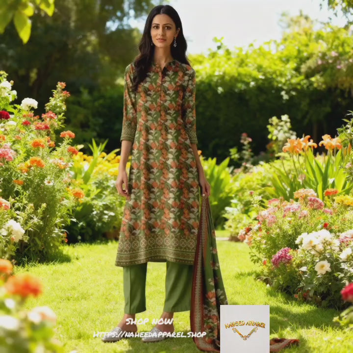 Women's Unstitched 3-Pcs Dhanak Suit